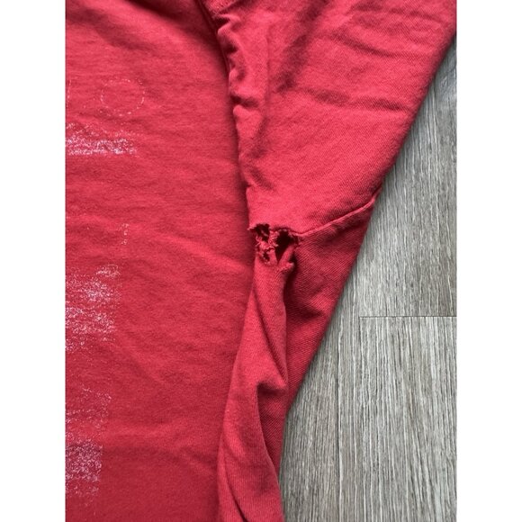 Vintage Rare 90s Michelangelo Creation Of Adam Painting Faded Red XL Shirt Art - Picture 9 of 11